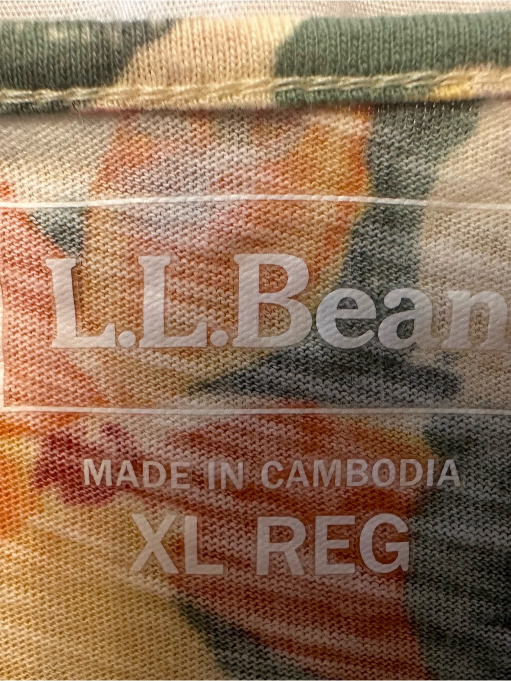 L.L.Bean XL Floral Short Sleeve Slub Knit Tee Top Cottagecore Garden Print - Picture 6 of 6